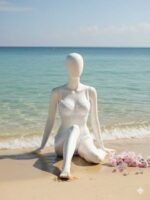 ست لباس زیر گیپوری توری فنردار سفید دانلا - Image 2